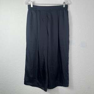 DKNY Navy Crop pull on Pants size S, wide leg, front pockets, work, casual, NWT